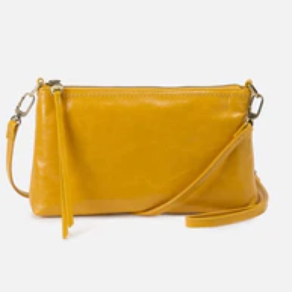 NWT HOBO Darcy Crossbody in Polished Leather - Sun Glow
